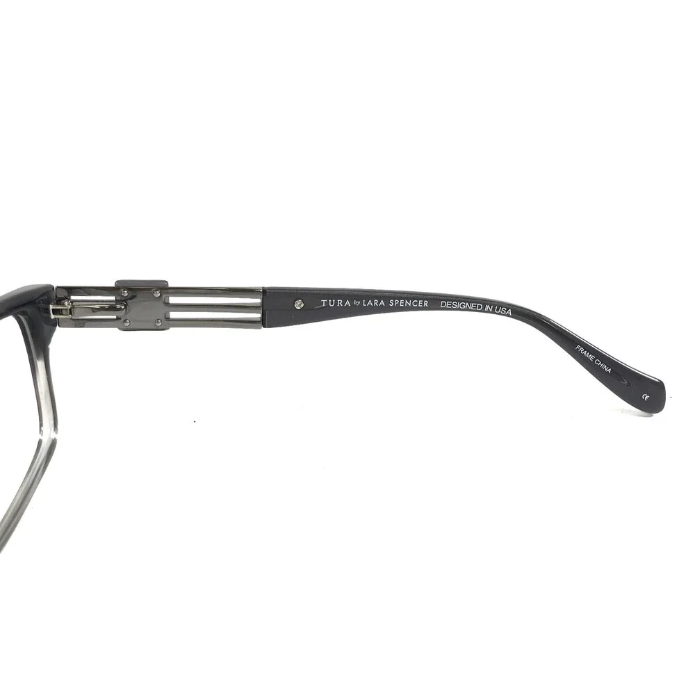 Tura by Lara Spencer Eyeglasses Frames LS117 GRY Gray Black Rectangle 54-17-140